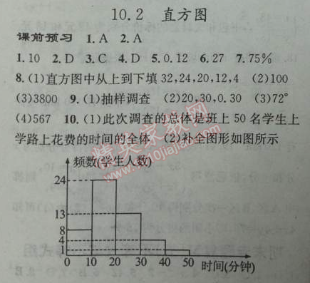 2014年黃岡金牌之路練闖考七年級(jí)數(shù)學(xué)下冊(cè)人教版 10.2