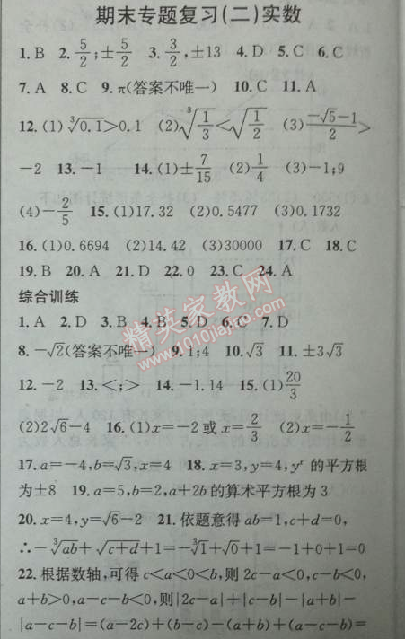 2014年黃岡金牌之路練闖考七年級(jí)數(shù)學(xué)下冊(cè)人教版 期末專題復(fù)習(xí)二