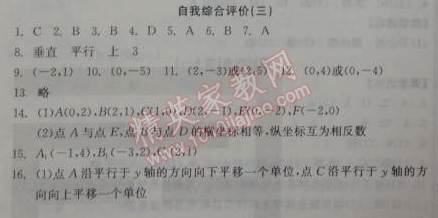 2014年全品学练考七年级数学下册人教版 自我综合评价三