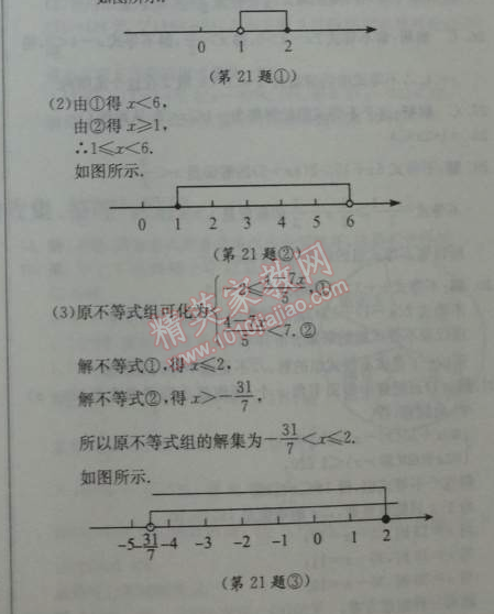 2014年1加1轻巧夺冠优化训练七年级数学下册人教版银版 9.3第一课时