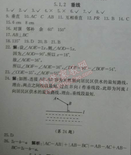 2014年1加1轻巧夺冠优化训练七年级数学下册人教版银版 5.1.2