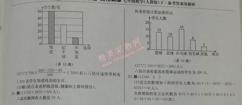 2014年1加1輕巧奪冠優(yōu)化訓練七年級數(shù)學下冊人教版銀版 第十章綜合檢測題