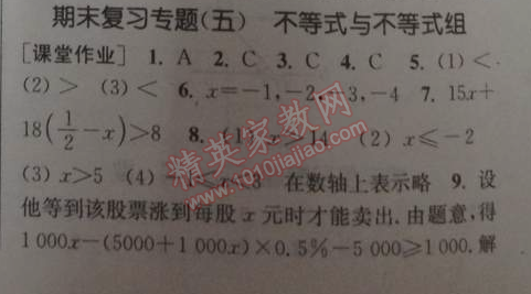 2014年通城學(xué)典課時作業(yè)本七年級數(shù)學(xué)下冊人教版 期末復(fù)習(xí)專題五