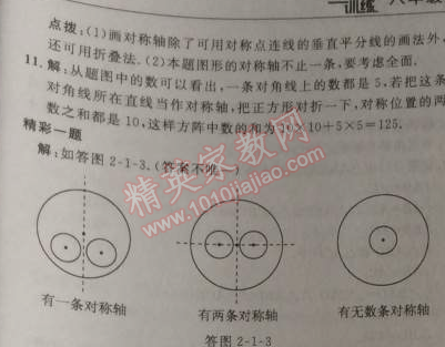 2014年點(diǎn)撥訓(xùn)練八年級數(shù)學(xué)上冊蘇科版 第二章1