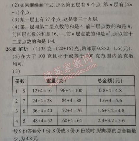 2014年5年中考3年模擬初中數學七年級上冊蘇科版 本章檢測