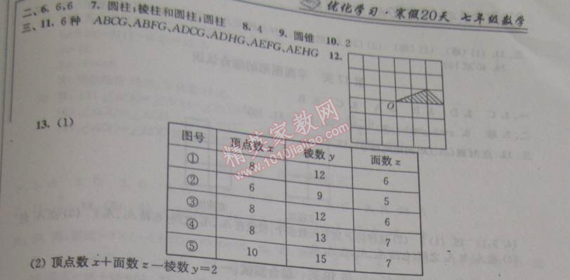 2015年優(yōu)化學(xué)習(xí)寒假20天七年級(jí)數(shù)學(xué)江蘇版 13