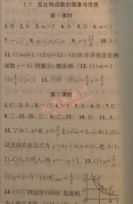 2014年黄冈金牌之路练闯考九年级数学上册湘教版 2