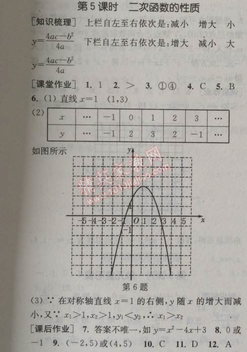 2014年通城學(xué)典課時作業(yè)本九年級數(shù)學(xué)全一冊浙教版 第五課時