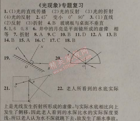 2014年黃岡金牌之路練闖考八年級物理上冊人教版 專題復(fù)習(xí)