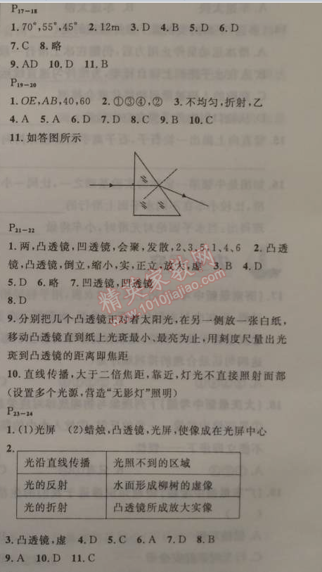 2015年快乐假期每一天全新寒假作业本八年级物理人教版 P17-24