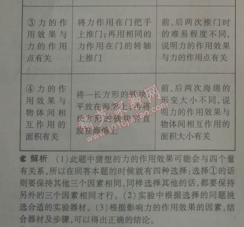 2014年5年中考3年模擬初中物理八年級下冊人教版 第七章1