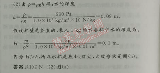 2014年初中同步測(cè)控優(yōu)化設(shè)計(jì)八年級(jí)物理下冊(cè)人教版 第2節(jié)