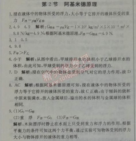 2014年1加1轻巧夺冠优化训练八年级物理下册人教版银版 第2节