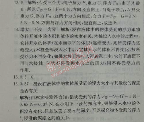 2014年1加1轻巧夺冠优化训练八年级物理下册人教版银版 第1节