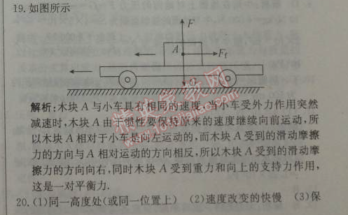 2014年1加1轻巧夺冠优化训练八年级物理下册人教版银版 第八章综合检测题