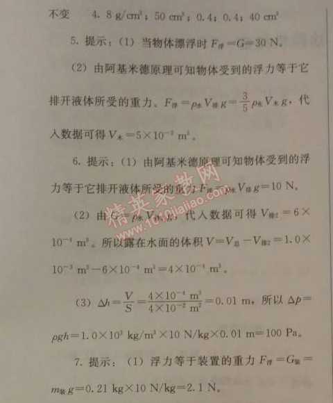 2014年人教金学典同步解析与测评八年级物理下册人教版 本章复习方略