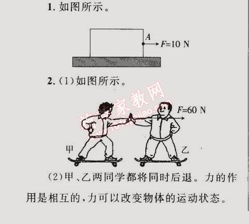 2015年同步轻松练习八年级物理下册人教版 第七章