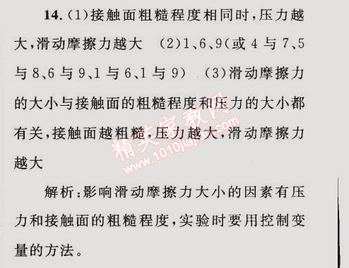 2015年同步輕松練習八年級物理下冊人教版 綜合差異性檢測