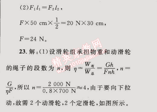 2015年同步輕松練習(xí)八年級(jí)物理下冊(cè)人教版 第十二章綜合評(píng)估