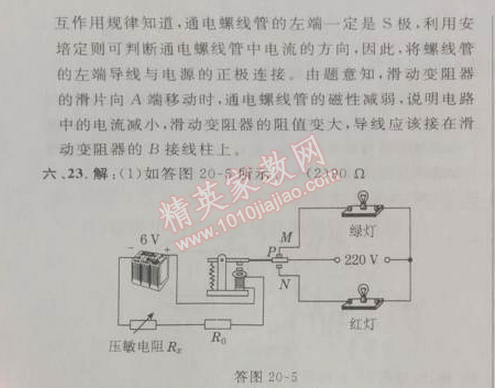 2014年綜合應(yīng)用創(chuàng)新題典中點九年級物理下冊人教版 二十章達標測試卷