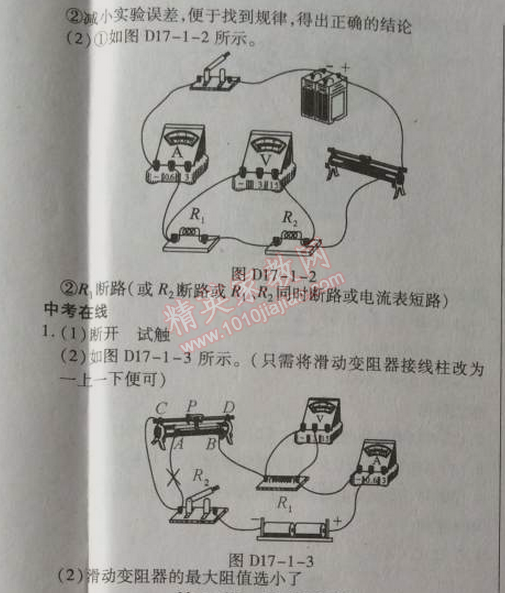 2014年高效课时通10分钟掌控课堂九年级物理上册人教版 第十七章