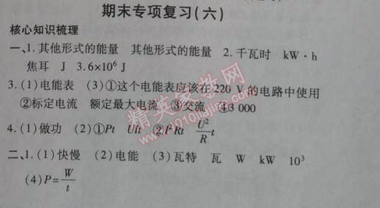 2014年高效课时通10分钟掌控课堂九年级物理上册人教版 期末装箱复习6