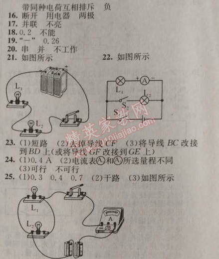 2014年黄冈金牌之路练闯考九年级物理上册人教版 15