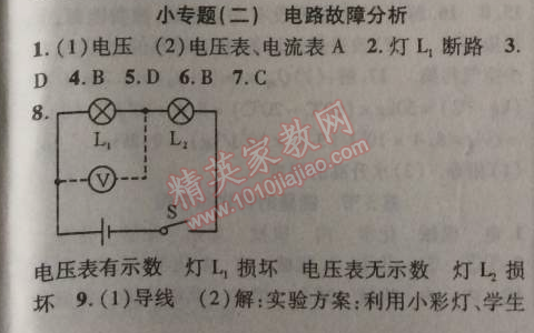 2014年课时掌控九年级物理上册人教版 小专题二