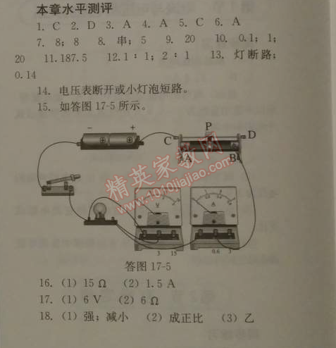 2014年人教金學(xué)典同步解析與測(cè)評(píng)九年級(jí)物理全一冊(cè)人教版 本章水平測(cè)評(píng)