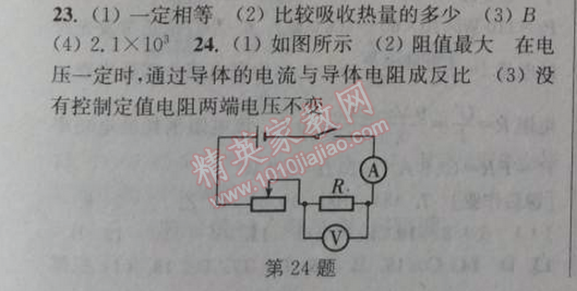 2014年通城學(xué)典課時(shí)作業(yè)本九年級(jí)物理全一冊人教版 期末自測卷