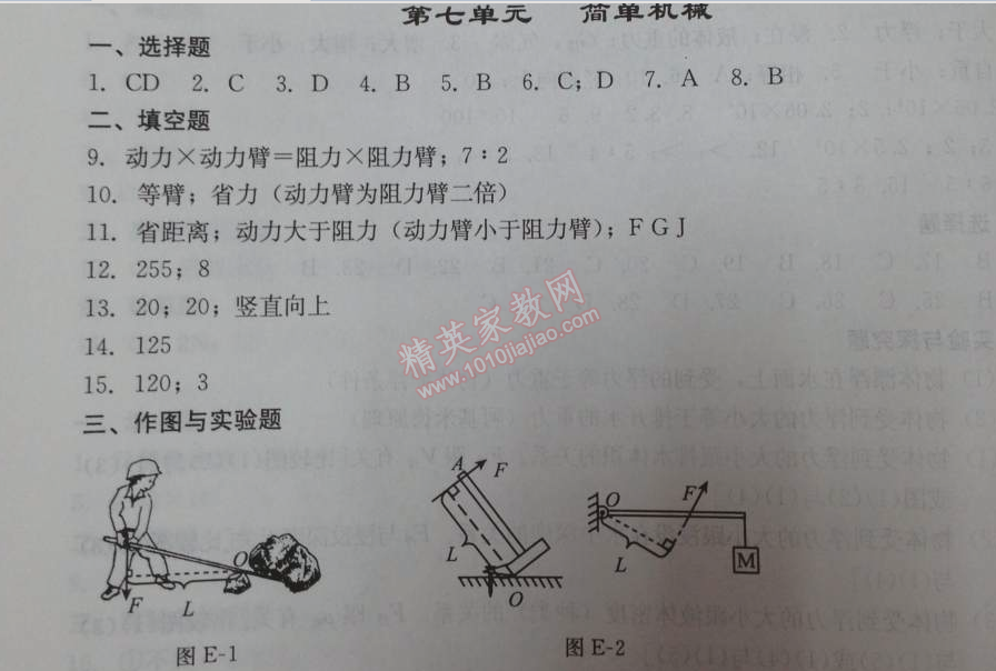 2014年學(xué)習(xí)探究診斷九年級(jí)物理下冊(cè)人教版 第七單元