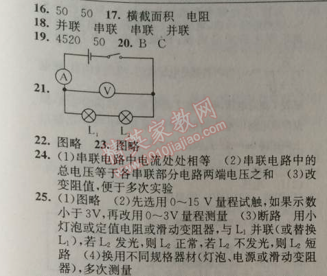 2014年原創(chuàng)新課堂九年級(jí)物理上冊(cè)人教版 十六章綜合測(cè)試題