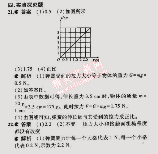 2015年5年中考3年模擬初中物理八年級(jí)下冊(cè)蘇科版 本章檢測(cè)