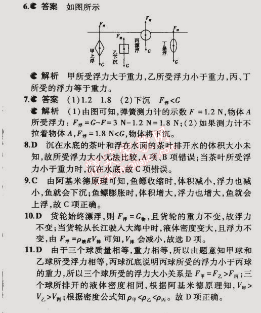 2015年5年中考3年模拟初中物理八年级下册苏科版 第五节