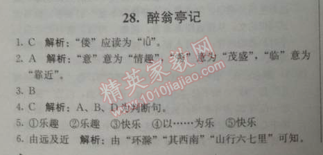 2014年1加1輕巧奪冠優(yōu)化訓(xùn)練八年級(jí)語(yǔ)文下冊(cè)人教版銀版 28、醉翁亭記（歐陽(yáng)修）