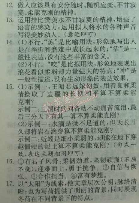 2014年實(shí)驗(yàn)班提優(yōu)訓(xùn)練八年級(jí)語(yǔ)文下冊(cè)人教版 綜合評(píng)價(jià)