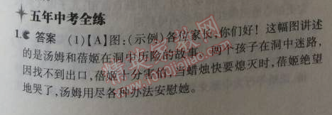 2014年5年中考3年模拟初中语文九年级上册人教版 19、范进中举（吴敬梓）