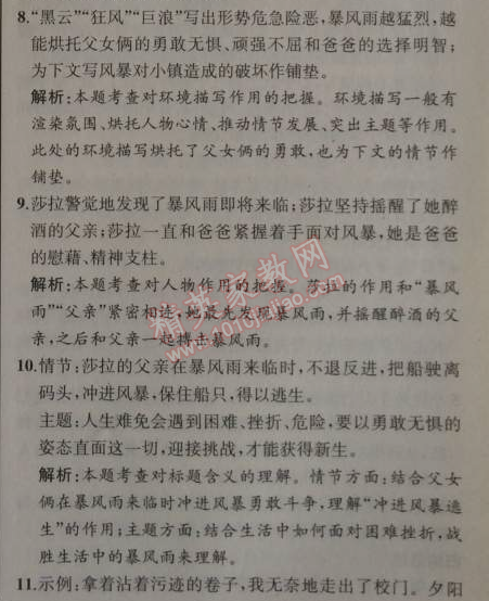 2014年同步導學案課時練九年級語文上冊人教版河北專版 10、孤獨之旅（曹文軒）