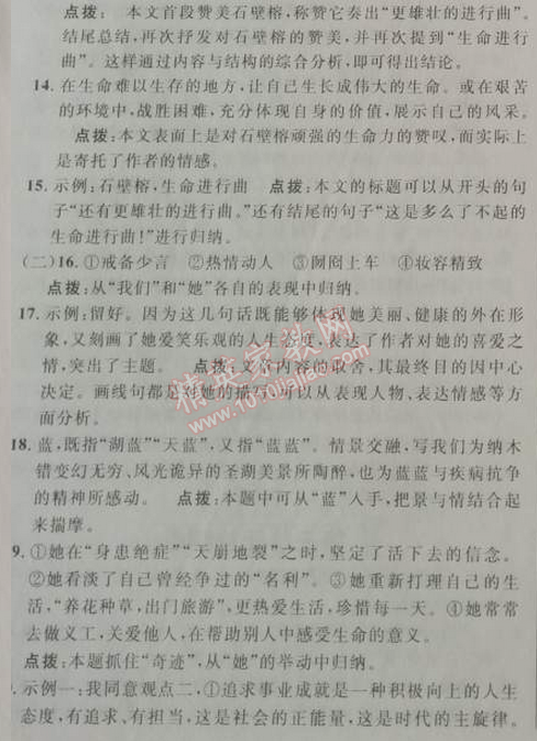 2014年綜合應用創(chuàng)新題典中點九年級語文下冊人教版 三單元檢測卷