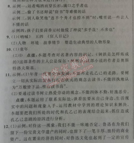 2014年綜合應(yīng)用創(chuàng)新題典中點(diǎn)九年級語文下冊人教版 5、孔乙己（魯迅）