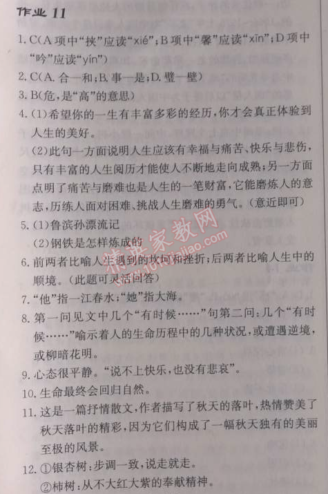 2014年啟東中學(xué)作業(yè)本九年級語文下冊人教版 11、地下森林狂想（張抗抗）