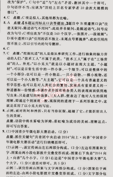 2015年綜合應(yīng)用創(chuàng)新題典中點(diǎn)九年級語文下冊人教版 12. 人生(勃蘭兌斯)