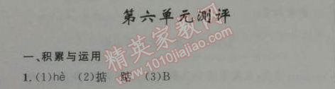 2014年初中同步測(cè)控優(yōu)化設(shè)計(jì)七年級(jí)語文上冊(cè)人教版 測(cè)評(píng)6