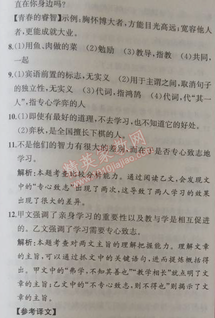 2014年同步导学案课时练七年级语文上册人教版 阶段检测卷四