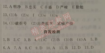 2015年寒假總動(dòng)員七年級(jí)語(yǔ)文人教版 專(zhuān)題集訓(xùn)二