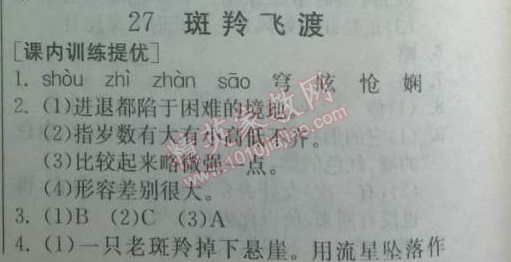 2014年實(shí)驗(yàn)班提優(yōu)訓(xùn)練七年級(jí)語(yǔ)文下冊(cè)人教版 27　斑羚飛渡 （沈石溪）