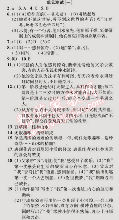 2015年一線課堂導(dǎo)學(xué)案七年級語文下冊人教版 單元測試一