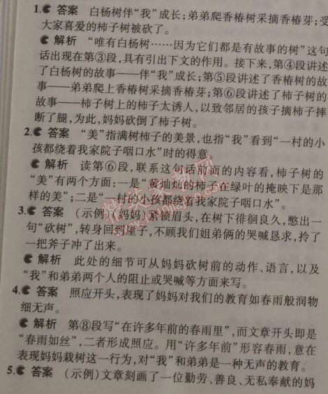 2014年5年中考3年模擬初中語(yǔ)文七年級(jí)上冊(cè)語(yǔ)文版 12. 樹林和草原(屠格涅夫)