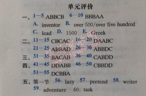 2014年学习与评价九年级英语上册沪教版 单元评价