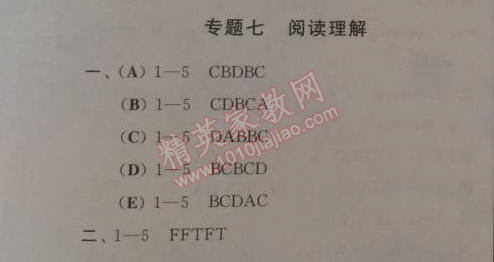 2015年期末寒假大串联八年级英语人教版 专题七